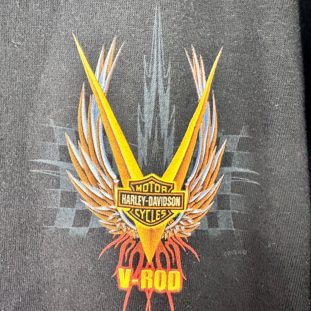 men’s Harley Davidson Black T shirt dealer logo for "Eddy‎ Wright Harley-D XL